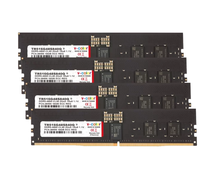 V-COLOR ECC R-DIMM 96 GB (4x24 GB) DDR5-6400 CL52 TR524G64S852Q