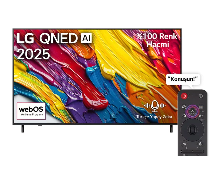 LG 55 inç LG QNED AI QNED82 4K Smart TV AI Sihirli Kumanda HDR10 webOS25 2025 (55QNED82A6B) doğrulanmış ürün görseli 1