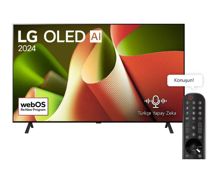 LG 65 inç LG OLED AI B4 4K Smart TV AI Sihirli Kumanda Dolby Vision webOS24 2024 (OLED65B46LA) doğrulanmış ürün görseli 1