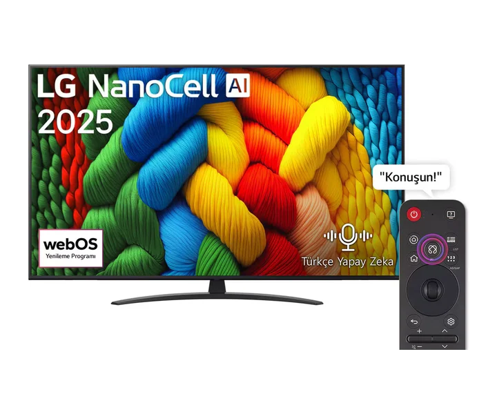 LG 65 inç LG NanoCell AI NANO81 4K Smart TV AI Sihirli Kumanda HDR10 webOS25 2025 (65NANO81A6A) doğrulanmış ürün görseli 1
