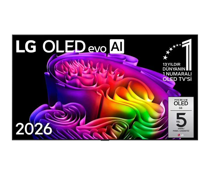 LG 83 inç LG OLED evo AI Galeri Tasarım G6 4K 165Hz VRR Smart TV AI Sihirli Kumanda webOS26 2026 (OLED83G64LW) doğrulanmış ürün görseli 1