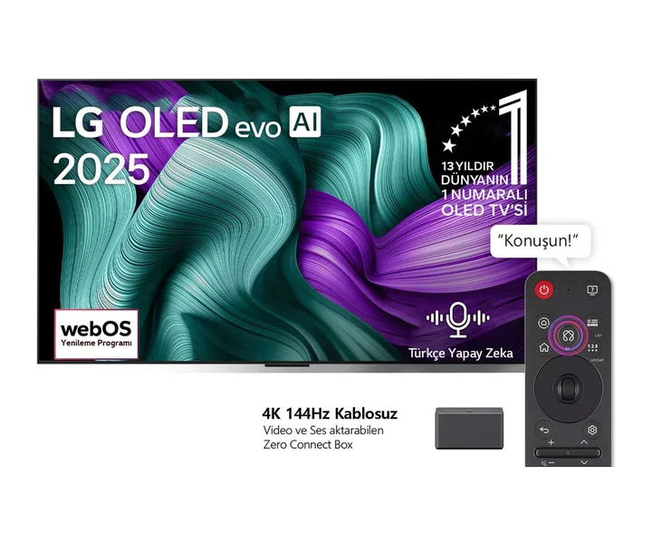 LG 77 inç LG OLED evo AI M5 4K 144Hz Video ve Ses Aktarımı ile Kablosuz Görüntü İletebilen TV (OLED77M59LA) doğrulanmış ürün görseli 1