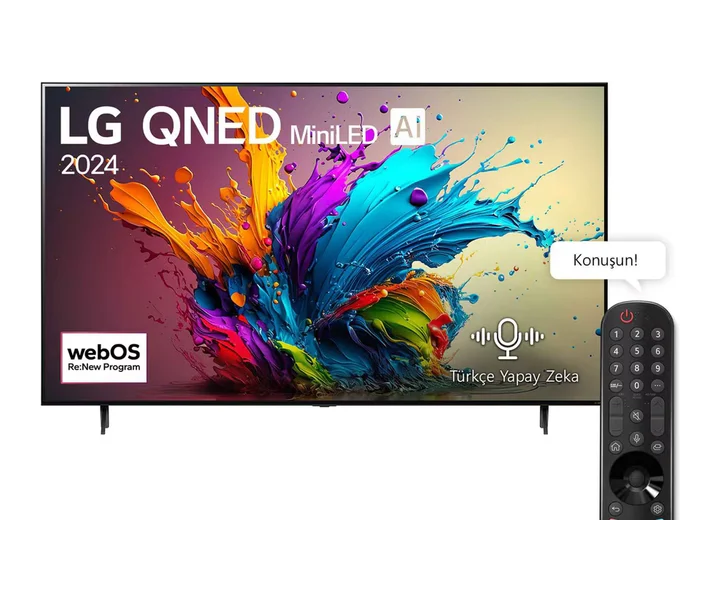 LG 86 inç LG QNED MiniLED AI QNED91 4K Smart TV AI Sihirli Kumanda HDR10 webOS24 2024 (86QNED91T6A) doğrulanmış ürün görseli 1