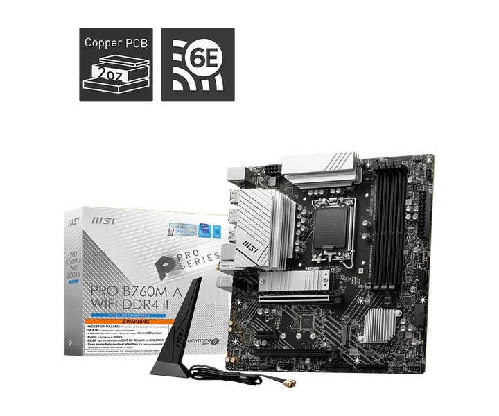 MSI PRO B760M A WIFI DDR4 II doğrulanmış ürün görseli 1
