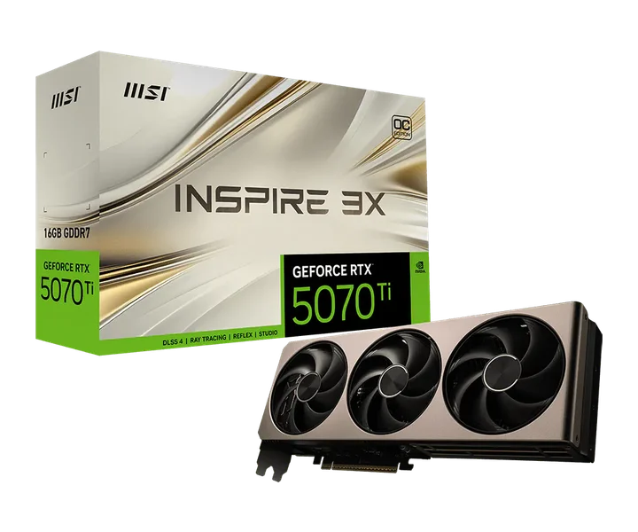 MSI GeForce RTX 5070 Ti 16G INSPIRE 3X OC doğrulanmış ürün görseli 1